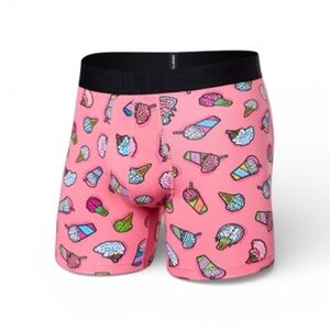 SAXX Men’s Droptemp Cooling Cotton Boxer Brief M Brain Freeze Coral